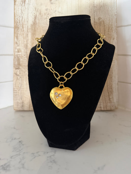 Rhinestone Heart Necklace
