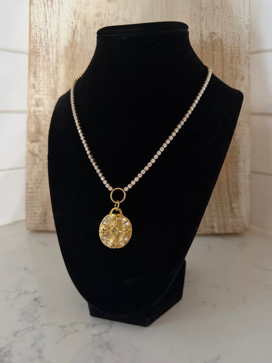 Studded Cross Necklace