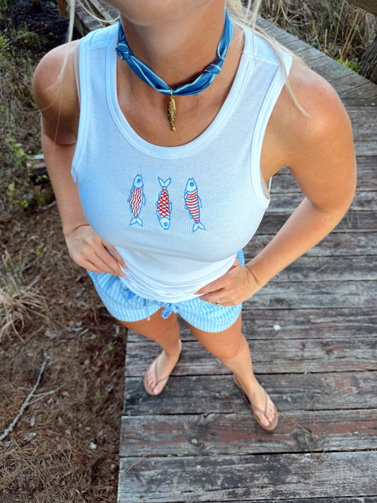 Sardine Embroidered Tank