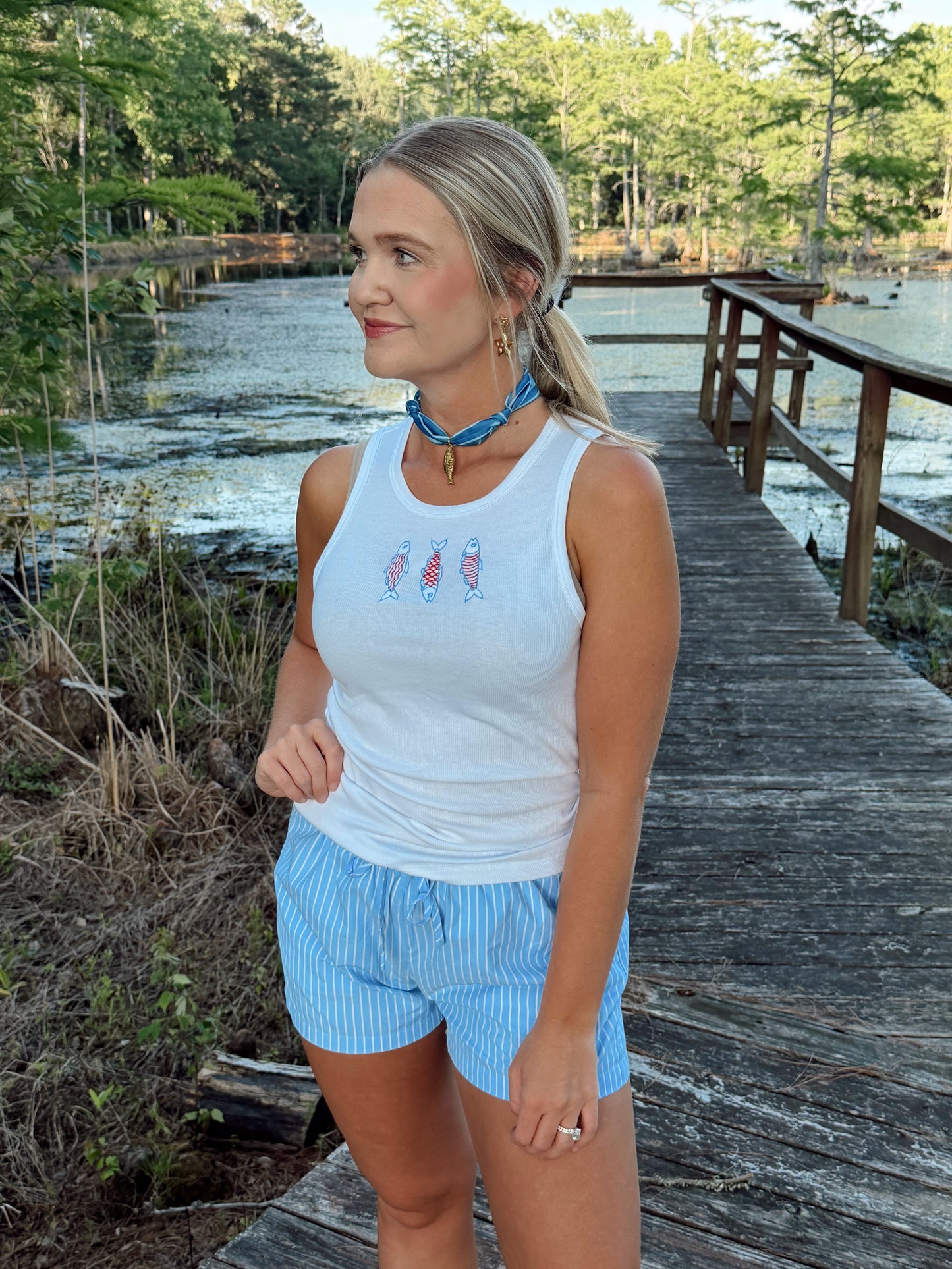 Sardine Embroidered Tank